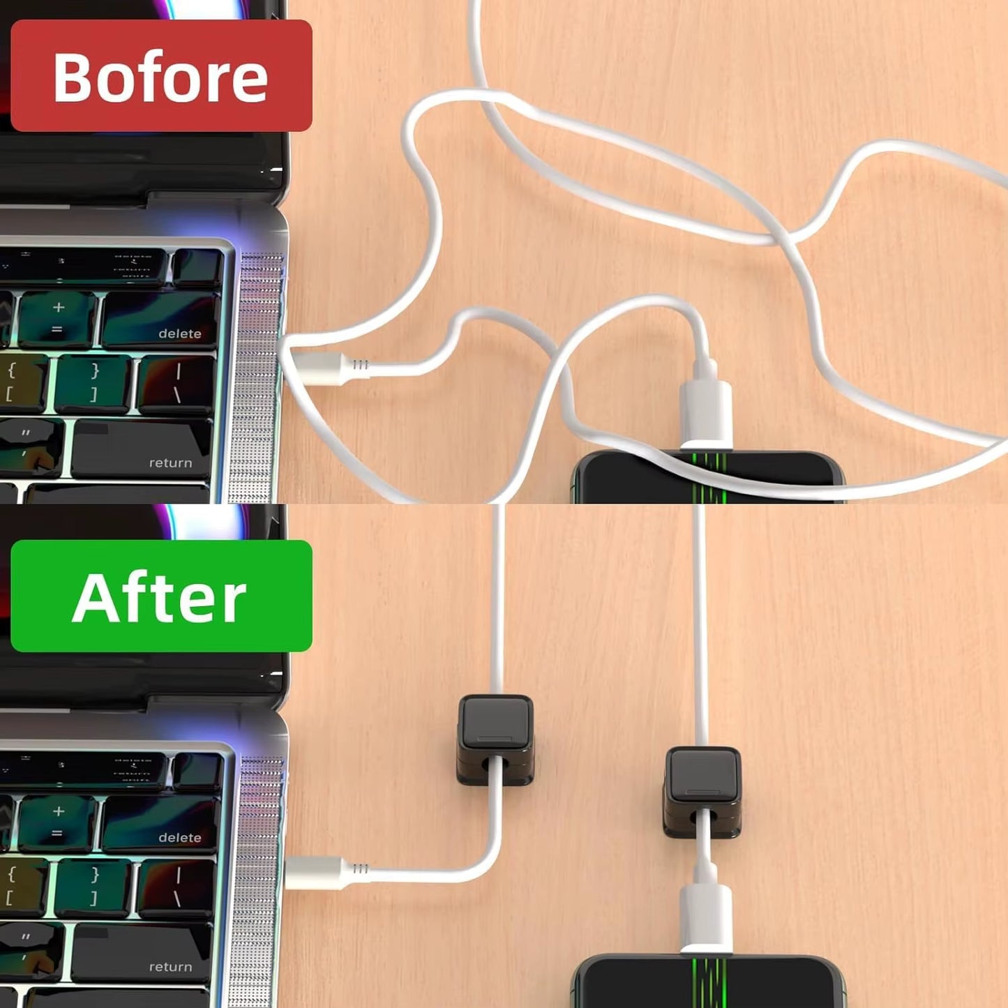 6/12/18Pcs Cord Organizer Holder Magnetic Desktop Cable Clip Management Hidden Phone Charging Cord Holder for Kitchen Appliances