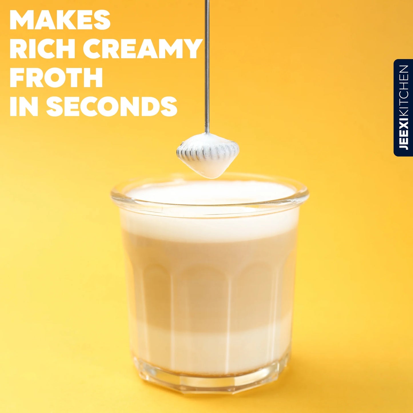 Pro Milk Frother Handheld with Stand - Powerful Coffee Frother Electric Handheld Mixer & Foam Maker - Battery Operated Frother for Coffee, Lattes, Matcha & More