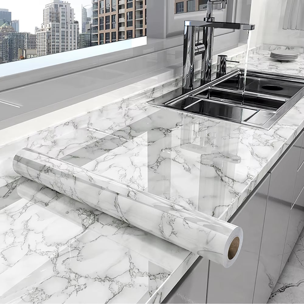 Kitchen Pearlescent Film Waterproof Wallpaper PVC Room DIY Self-Adhesive Wall Stickers Wardrobe Kitchen Furniture Wall Stickers