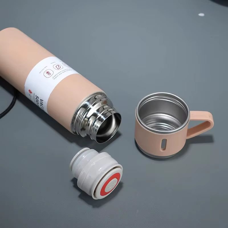 304 Stainless 500Ml Steel Vacuum Insulated Water Bottle Portable Coffee Bottle Office Gift Set Business Style Travel Thermal Mug