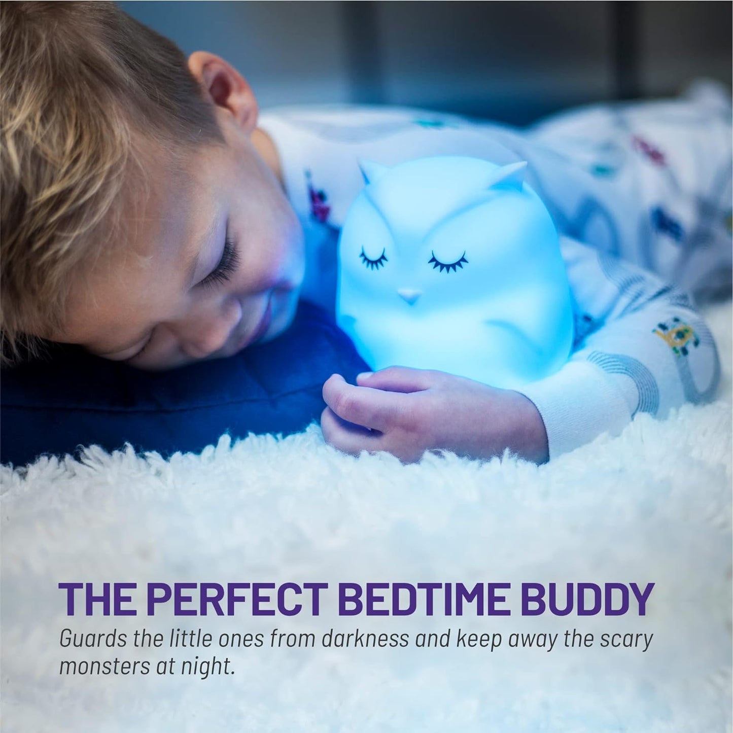 Remote Control Silicone Night Light for Kids - Owl Design with 9 Soft Colors & Sleep Timer - Rechargeable, Battery-Operated Lamp for Bedroom | Baby Nursery, Toddler, Girls, Boys