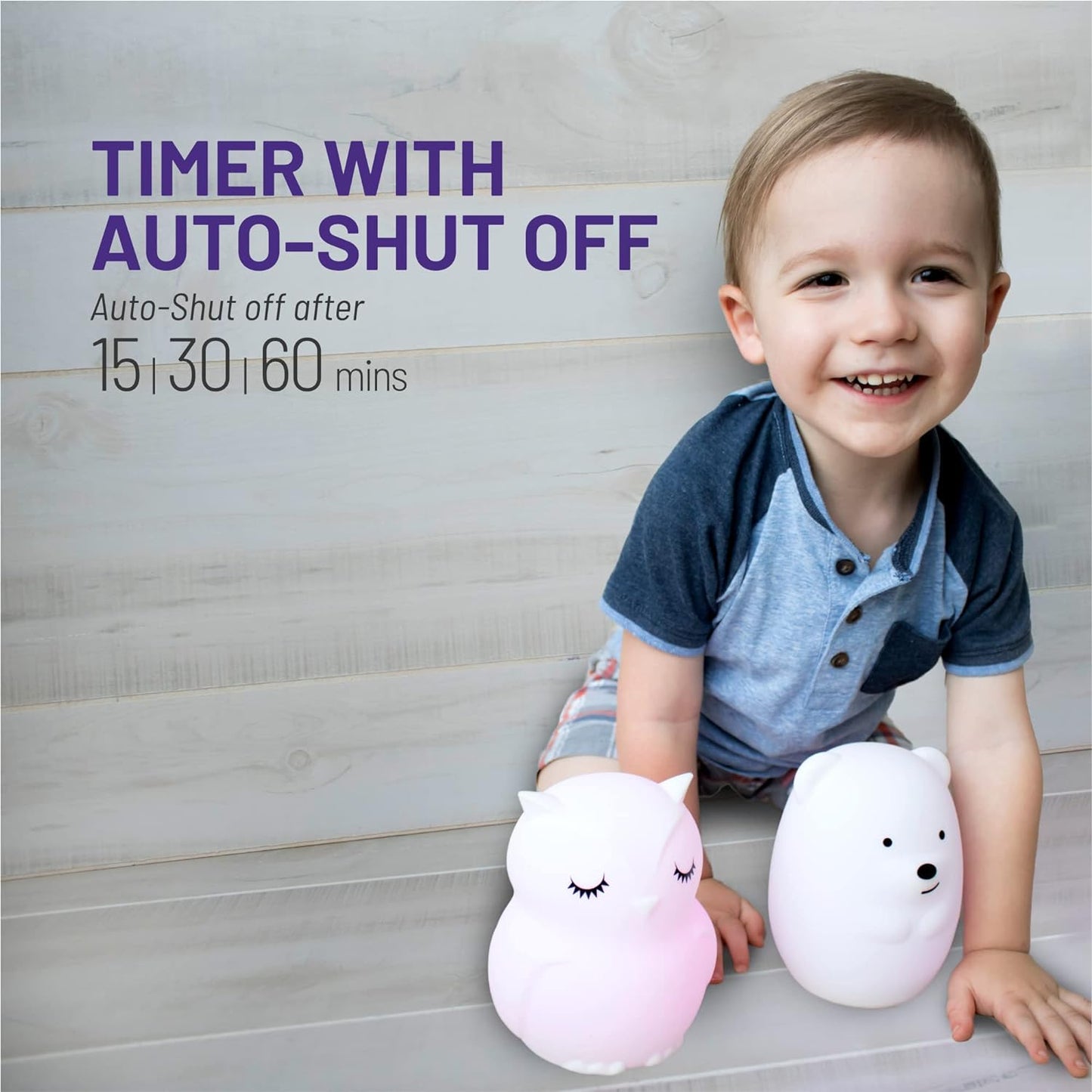 Remote Control Silicone Night Light for Kids - Owl Design with 9 Soft Colors & Sleep Timer - Rechargeable, Battery-Operated Lamp for Bedroom | Baby Nursery, Toddler, Girls, Boys