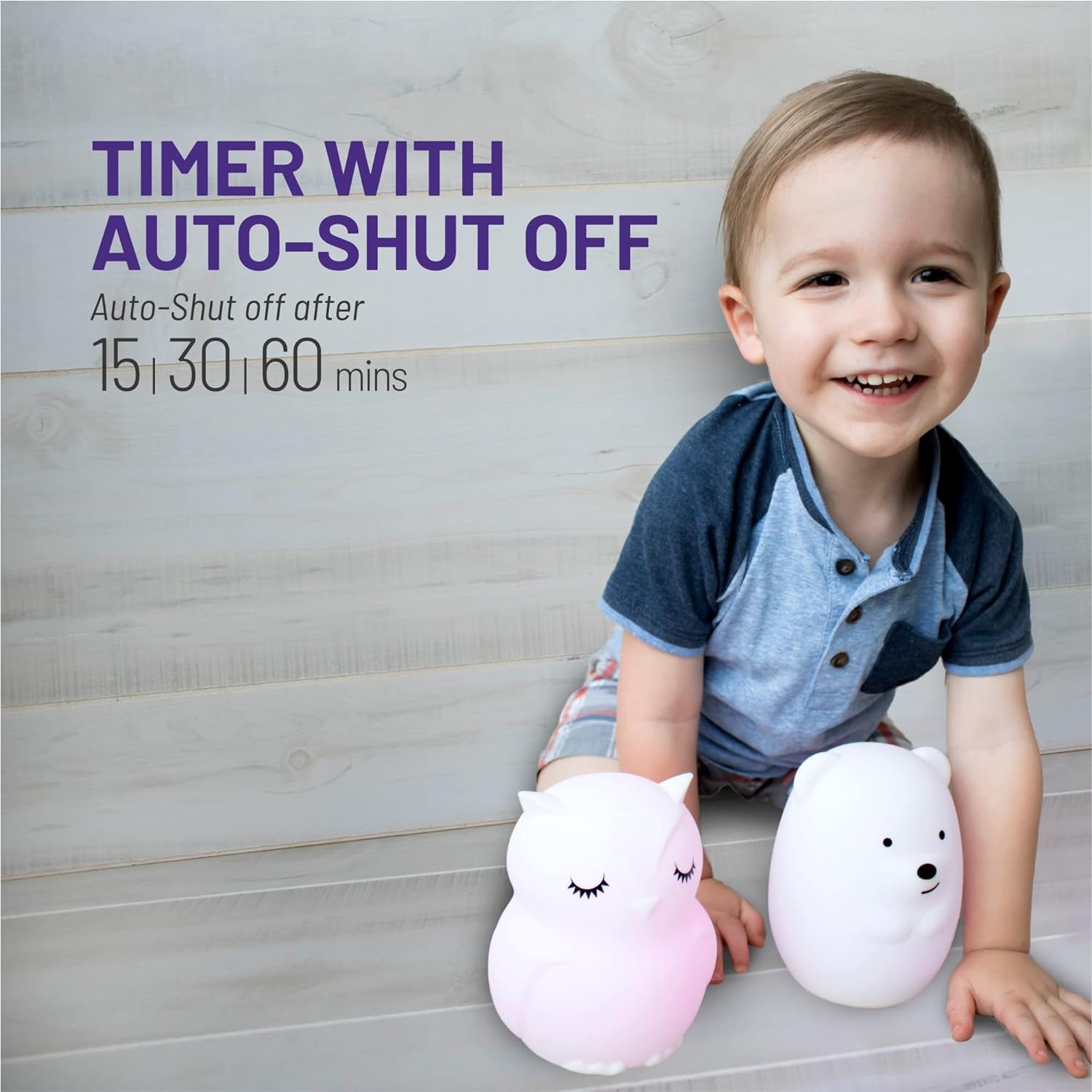 Remote Control Silicone Night Light for Kids - Owl Design with 9 Soft Colors & Sleep Timer - Rechargeable, Battery-Operated Lamp for Bedroom | Baby Nursery, Toddler, Girls, Boys